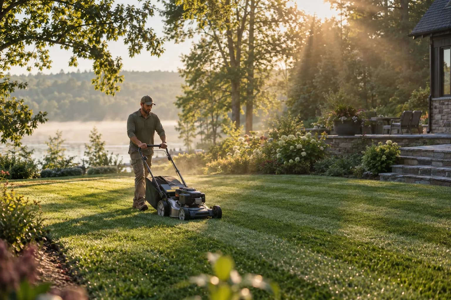 A landscaping pro at work