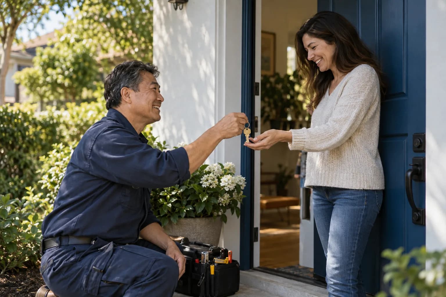 A locksmith pro at work