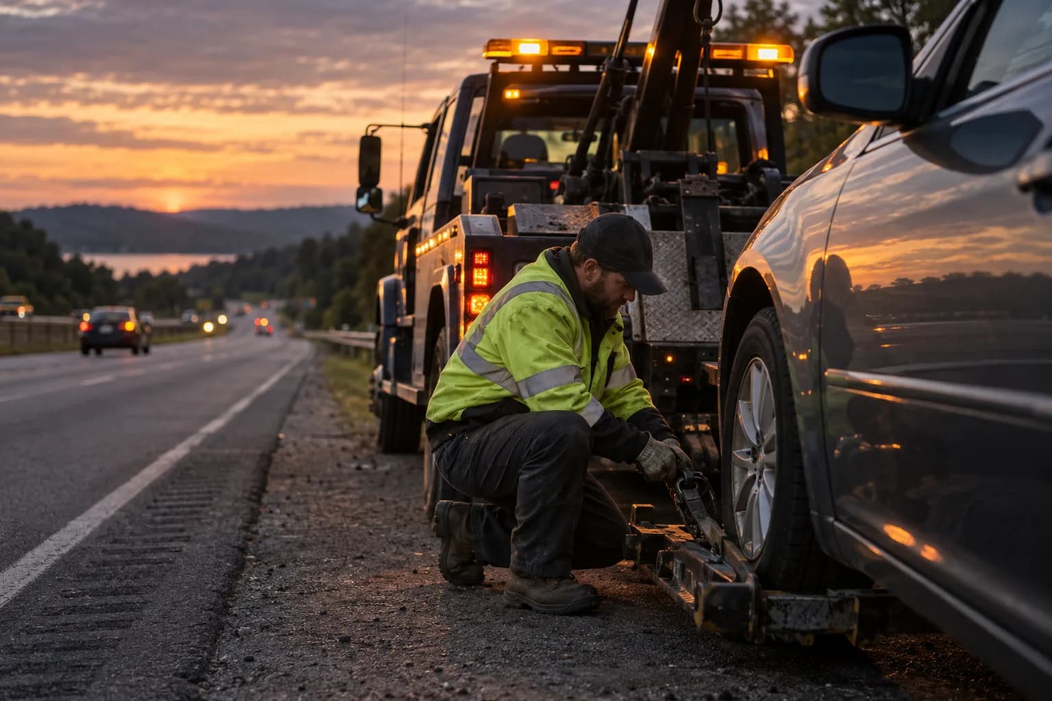 A towing pro at work