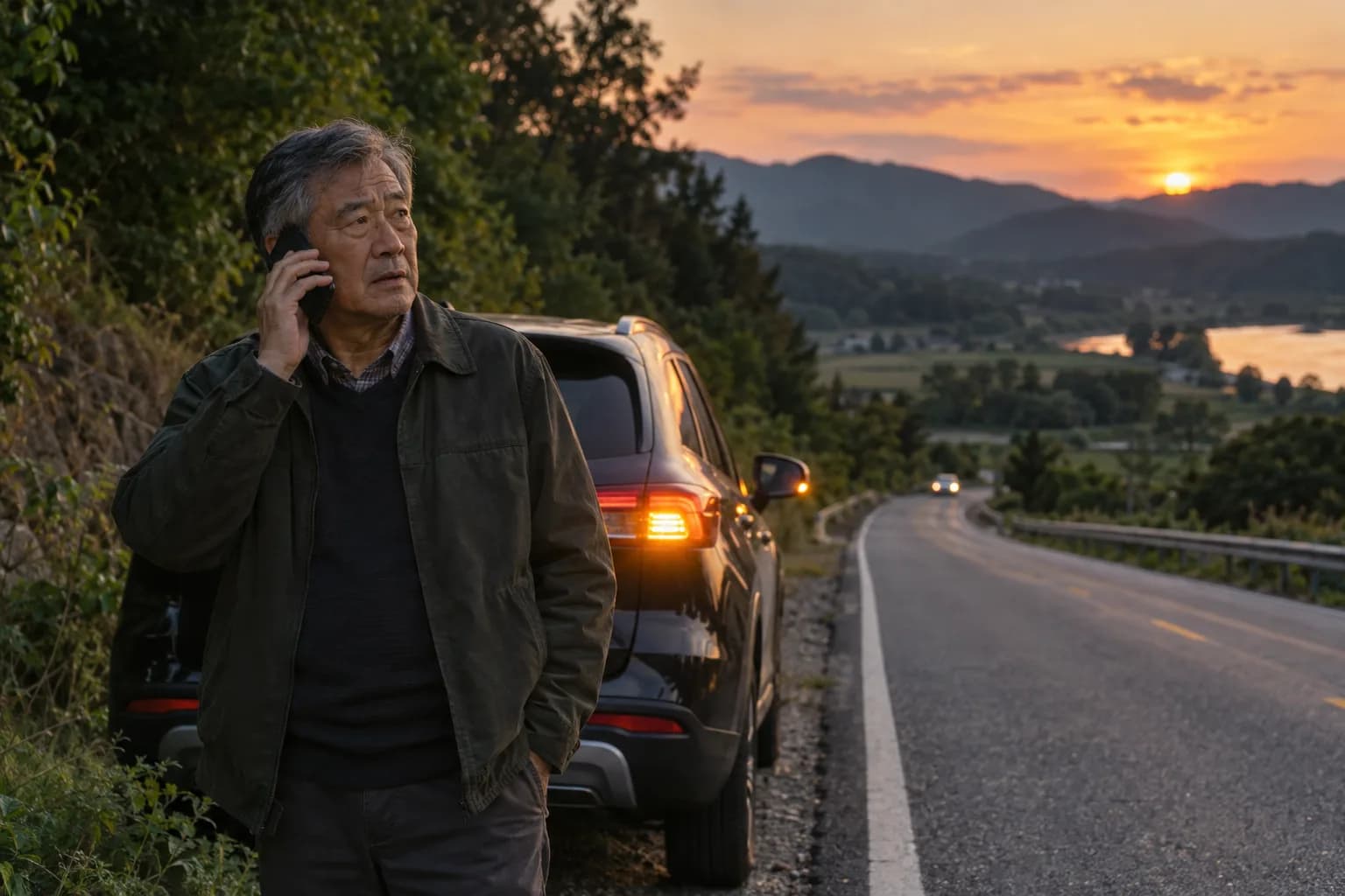A towing customer on the phone