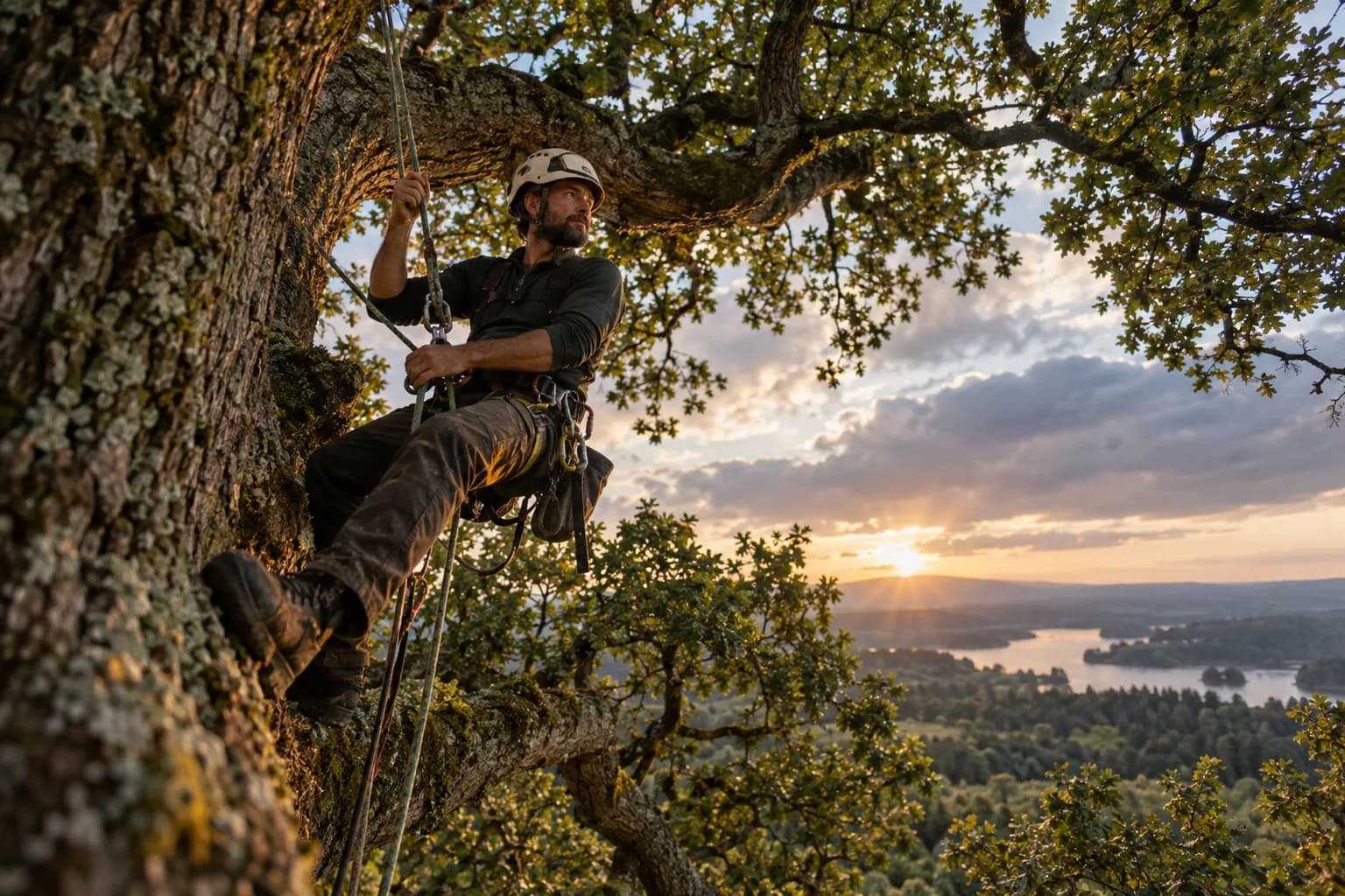 A tree care pro at work