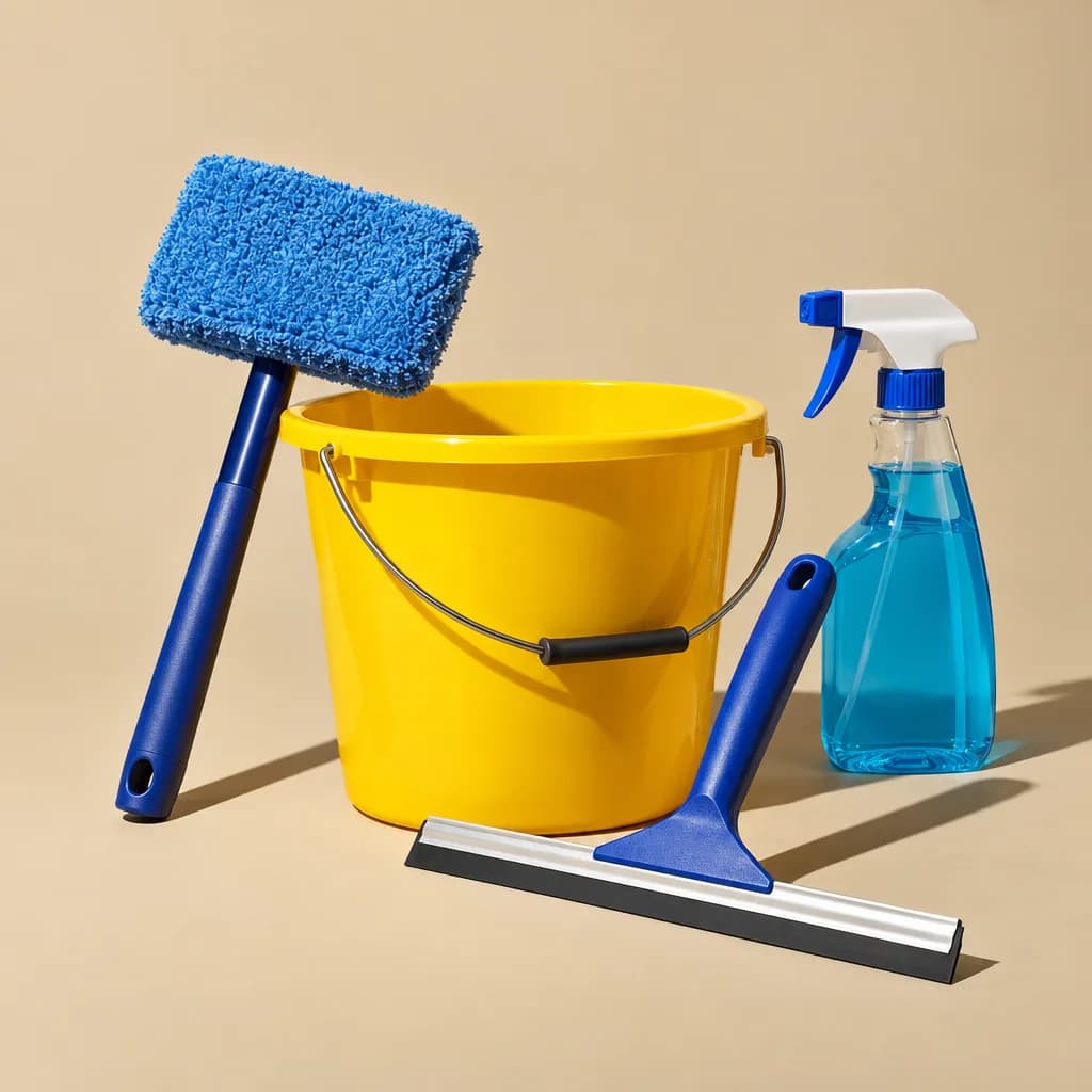 The tools of a window cleaning business