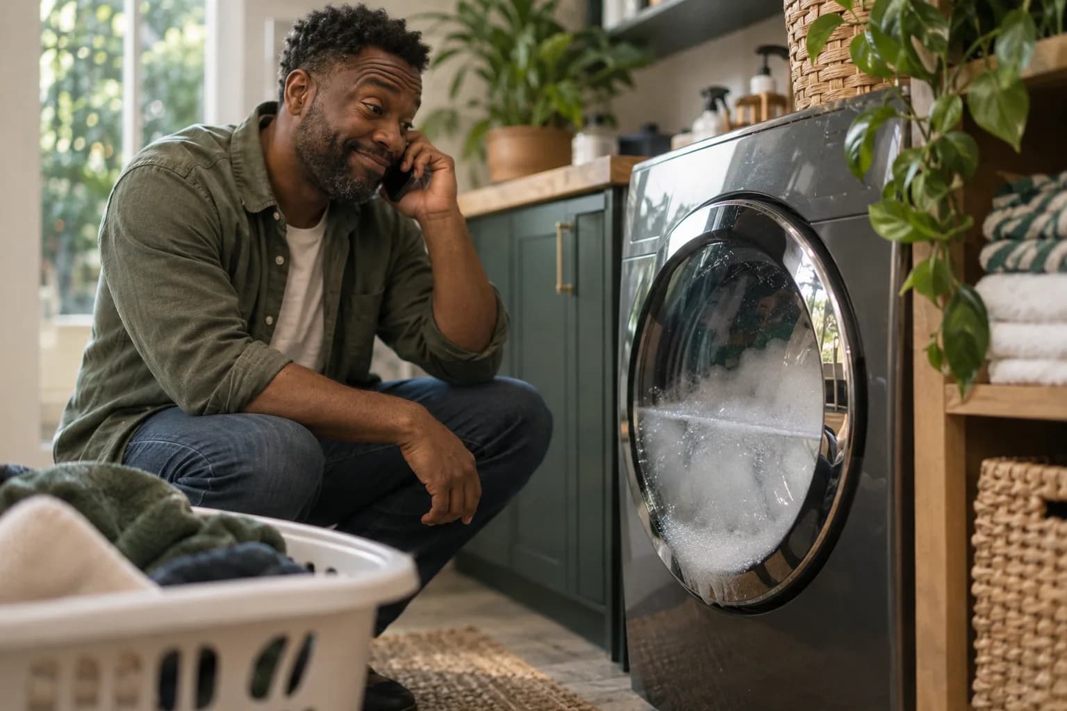 A appliance repair customer on the phone