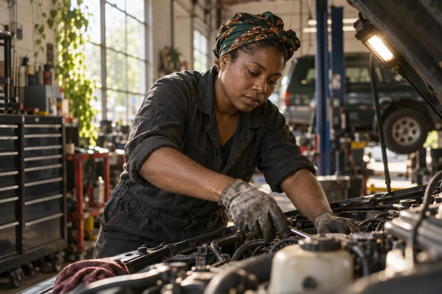A auto repair pro at work