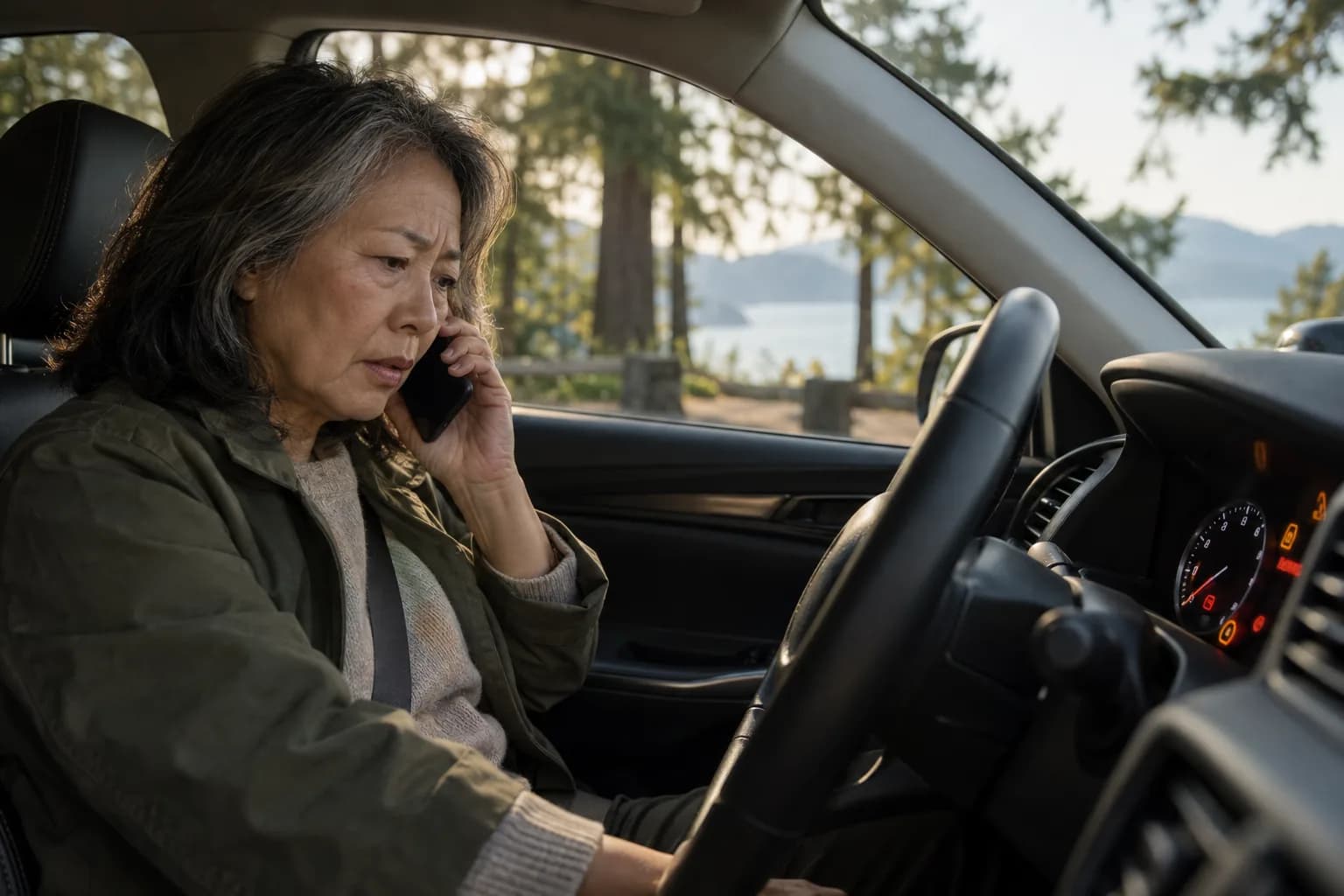 A auto repair customer on the phone