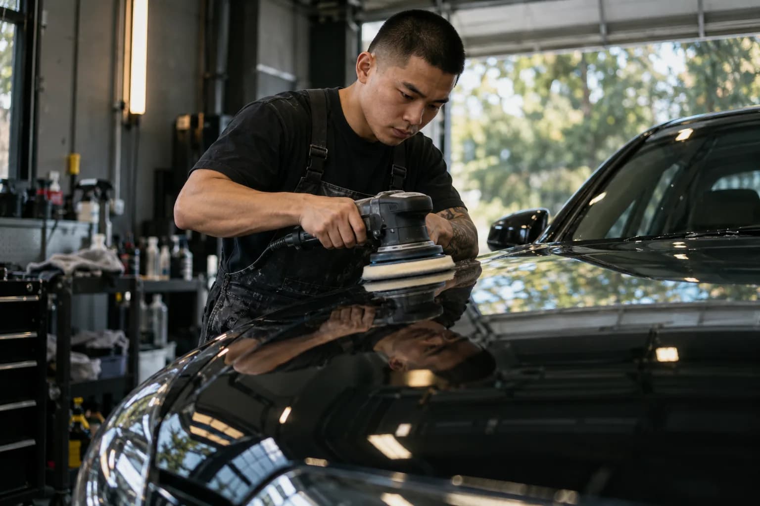 A detailing pro at work