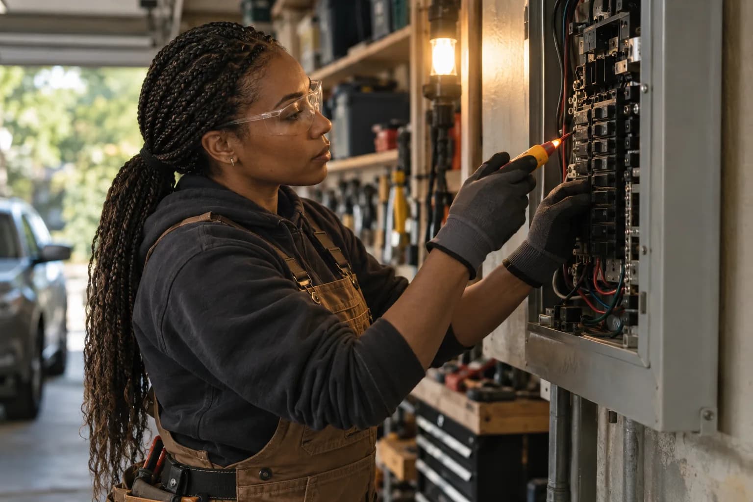 A electrical pro at work