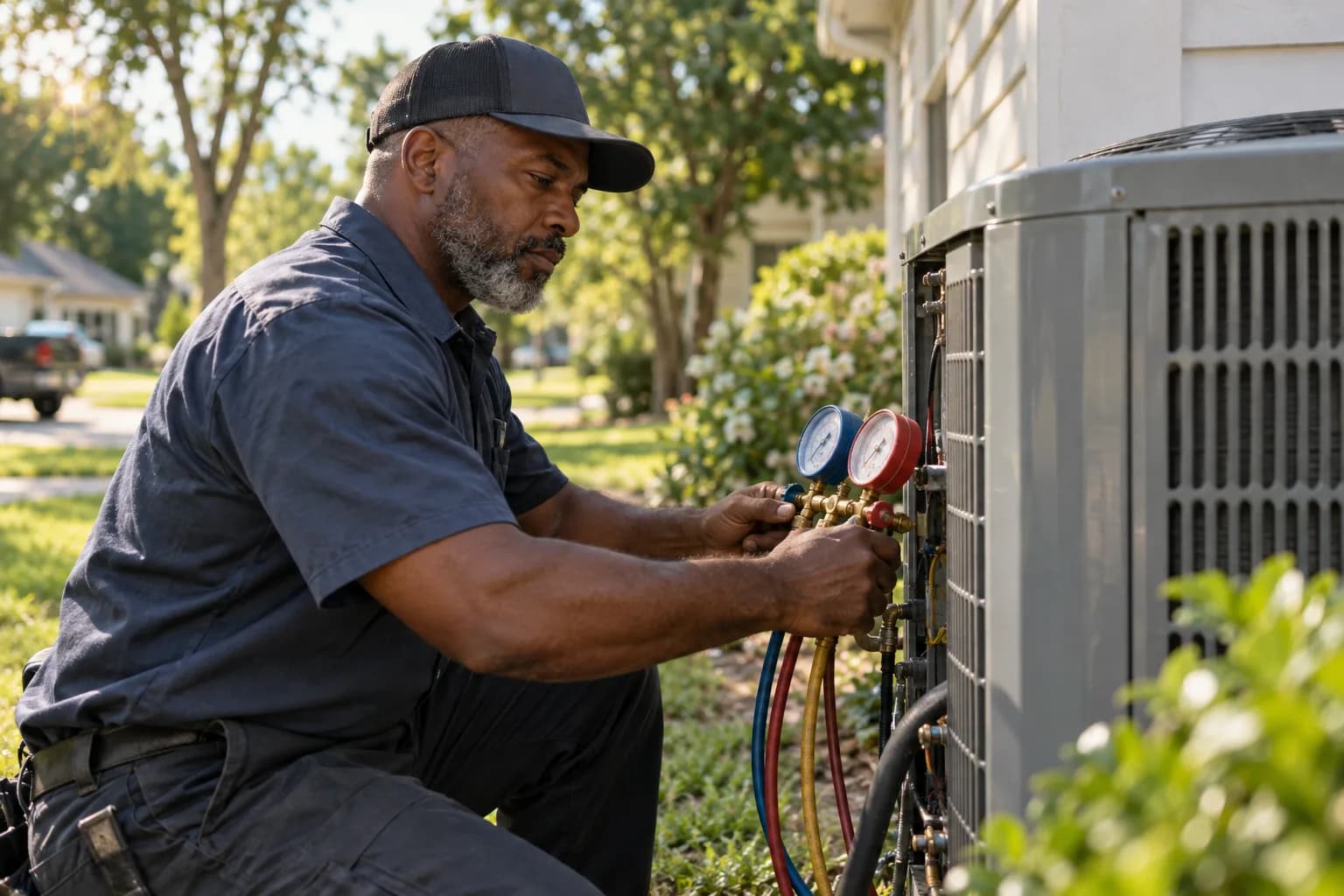 A HVAC pro at work
