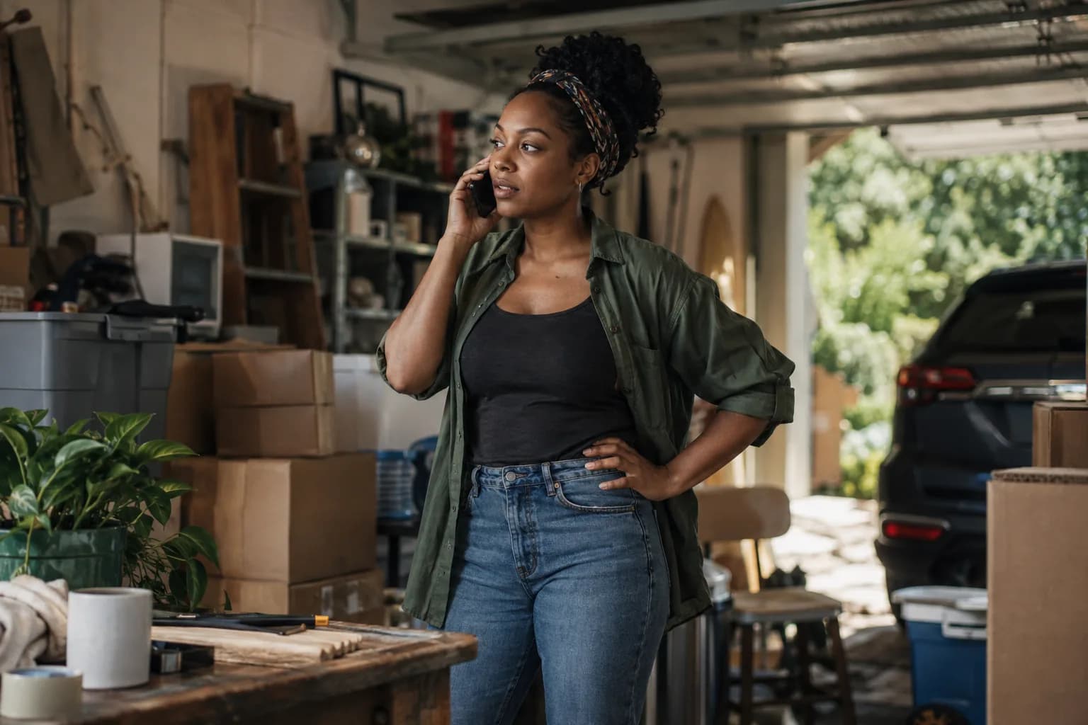 A junk removal customer on the phone