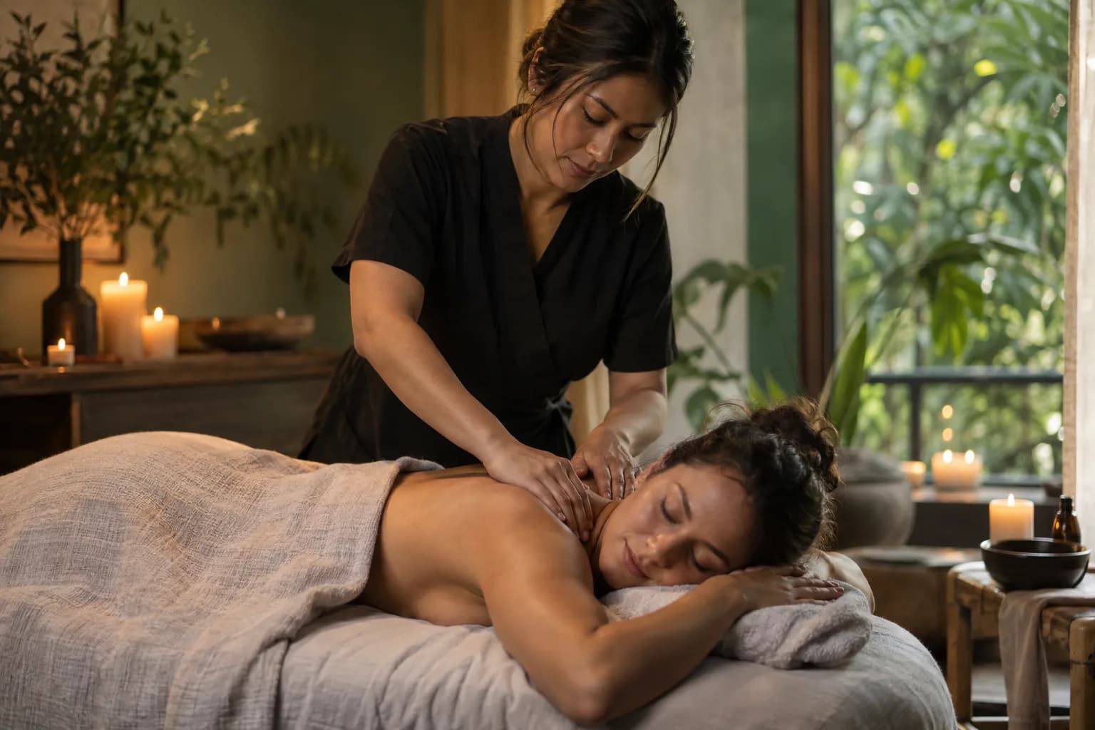 A massage pro at work