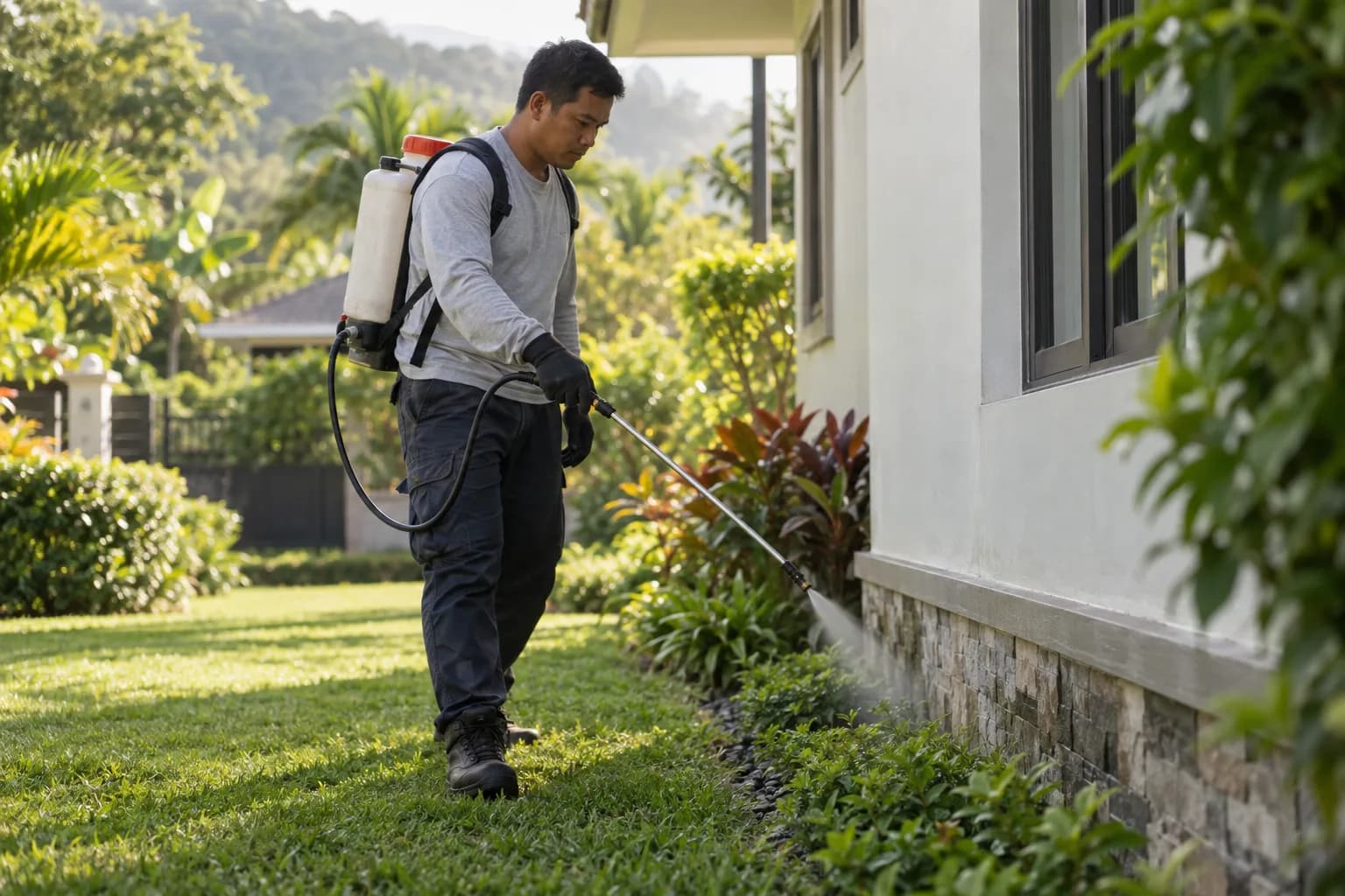 A pest control pro at work